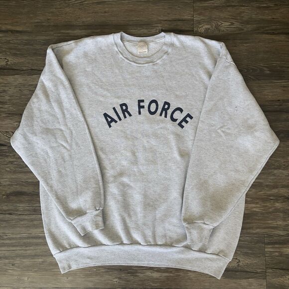 VTG 90s US Air Force Crewneck Sweatshirt Made in USA Y2K Gray Men Large EUC - Picture 1 of 10